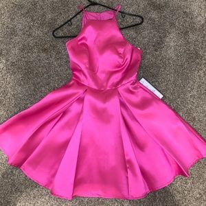 Hot Pink halter Neck Homecoming dress (NEVER WORN)